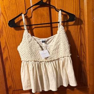 American Eagle Outfitters Ivory Crochet Camisole